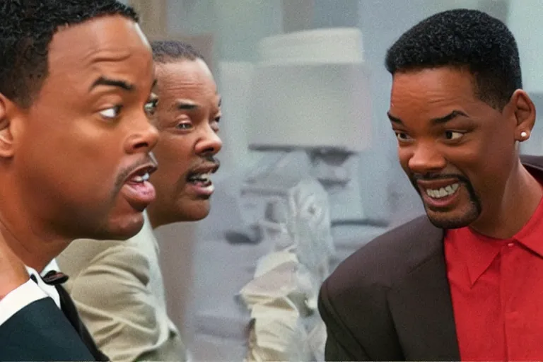 Image similar to chris rock slapping will smith, in minecraft