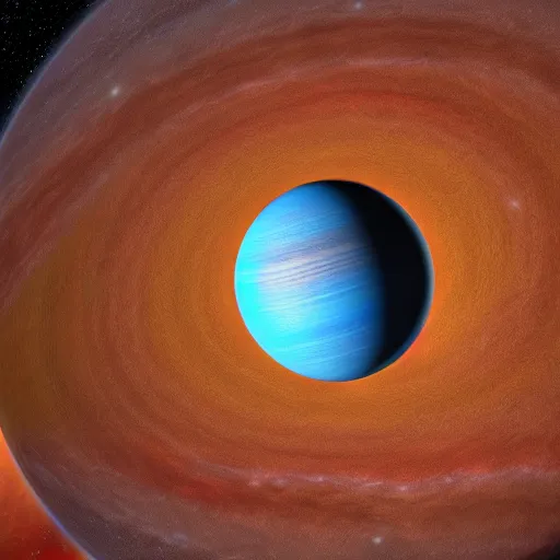 Image similar to Earth-like exoplanet with a ring system, NASA true color 8k image, high detail