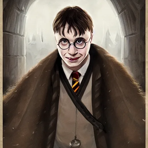 Image similar to a portrait of old harry potter, trending on artstation