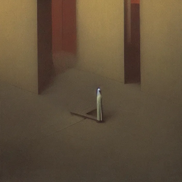 Image similar to false prophet, science fiction, Edward Hopper and James Gilleard, Zdzislaw Beksinski, highly detailed