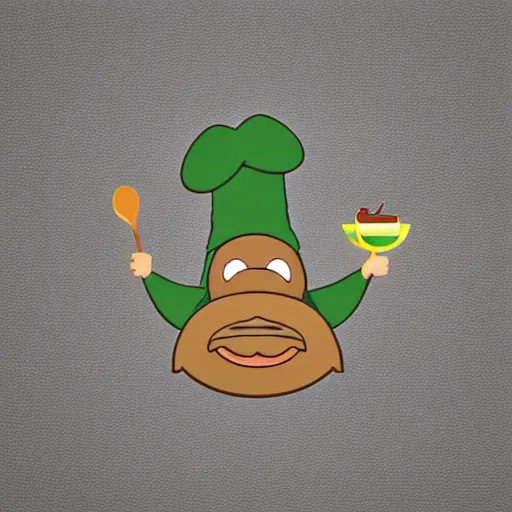 Prompt: cute platypus with a chef's hat, logo style