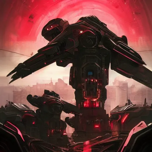 Image similar to Videogame poster, luxury advertisement, red, green and black colors. highly detailed sci-fi close-up heavy infantry troops in black armor and futuristic tanks, at devastated city in style of cytus and deemo, alien vibes, by Greg Rutkowski, set in C&C3 tiberium wars, beautiful with eerie vibes, very inspirational, very stylish, with gradients, surrealistic, dystopia, postapocalyptic, depth of field, shadows, rich cinematic atmosphere, perfect digital art, action, dybanic, dangerous journey in devastated world, beautiful dramatic dark moody tones and studio lighting, shadows, octane render, arthouse