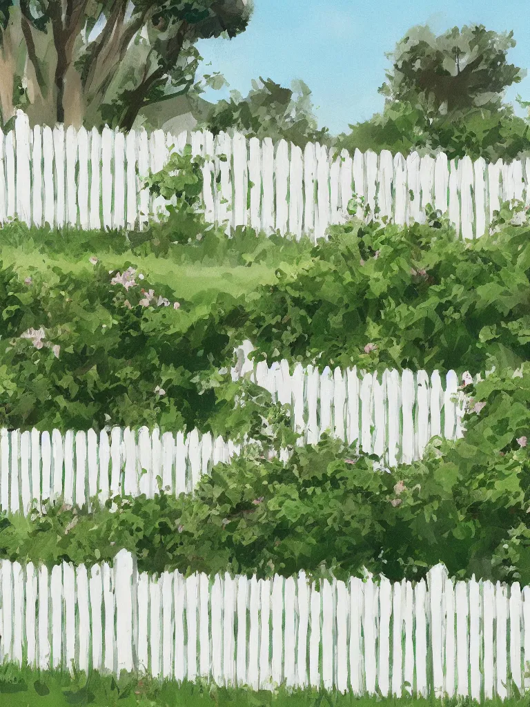 Image similar to white picket fence by disney concept artists, blunt borders, rule of thirds