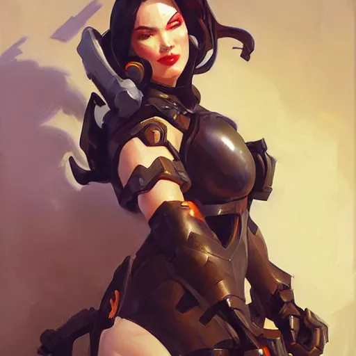 Image similar to greg manchess portrait painting of partially armored lady death as overwatch character, medium shot, asymmetrical, profile picture, organic painting, sunny day, matte painting, bold shapes, hard edges, street art, trending on artstation, by huang guangjian and gil elvgren and sachin teng