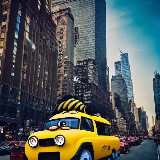 Image similar to 4 k instagram photo of a huge minion monster terrorizing new york city