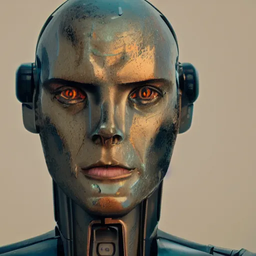 Prompt: portrait of robot, 8 k uhd, unreal engine, octane render in the artstyle of finnian macmanus, john park and greg rutkowski