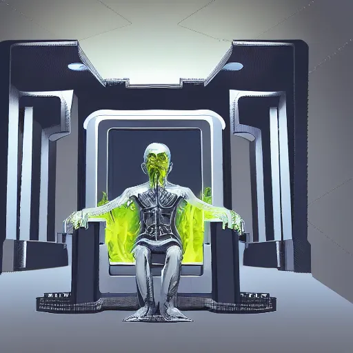 Image similar to the mind throne sits in the simulation chamber