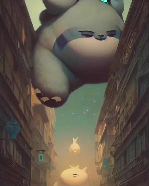 Image similar to highly detailed surreal vfx portrait of snorlax, stephen bliss, unreal engine, greg rutkowski, loish, rhads, beeple, makoto shinkai and lois van baarle, ilya kuvshinov, rossdraws, tom bagshaw, alphonse mucha, global illumination, detailed and intricate environment