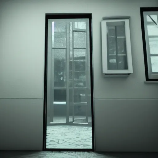 Image similar to 3 d shapes hitting a window, octane render, unreal engine, hyper detailed