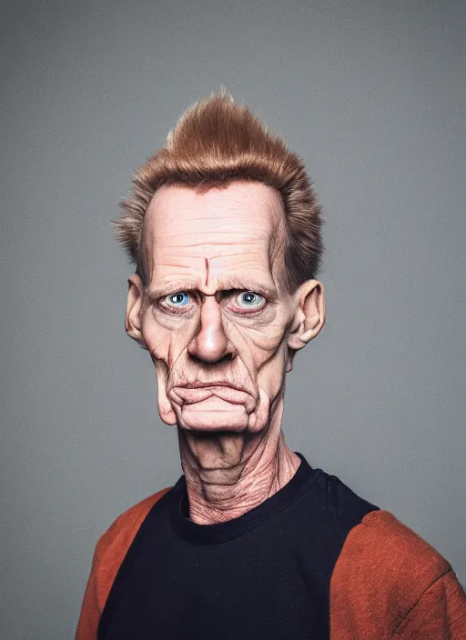 Image similar to portrait photo still of real life beavis, 8 k, 8 5 mm, f. 1 4