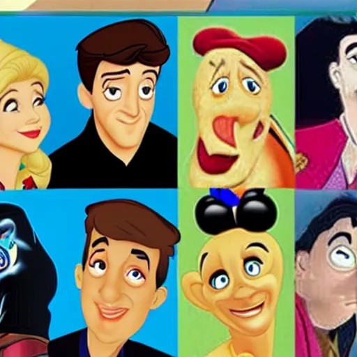 Image similar to of many disney characters that are based on the friends comedy programme characters