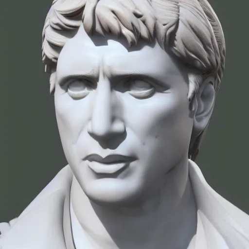 Image similar to tony montana marble statue, 4k, photorealistic, hd