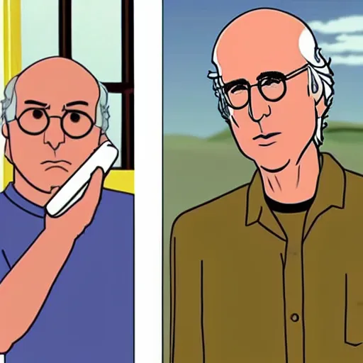 Image similar to Larry David speaking on the phone in King of the Hill