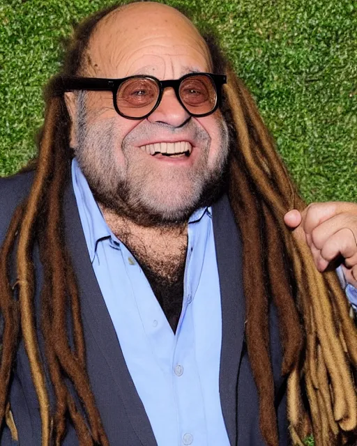 Image similar to danny devito with dreadlocks and a full length beard