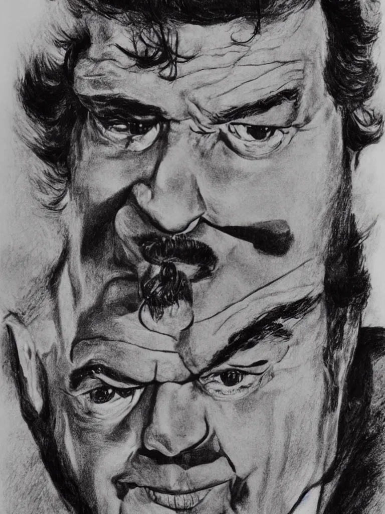 Prompt: jack nicholson drawn by federico fellini