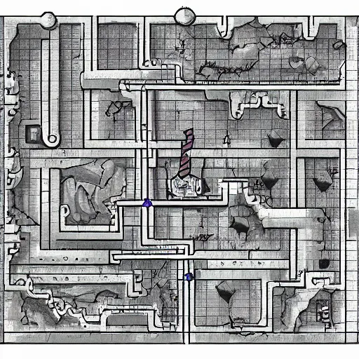 Image similar to map of a dungeon in waterdeep, isometric, detailed, game, dungeons and dragons