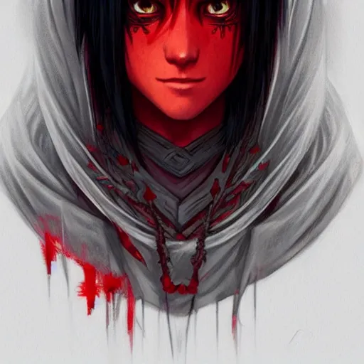 Image similar to itachi uchiha, red glowing eyes, intricate, elegant, highly detailed, digital painting, artstation, concept art, smooth, sharp focus, illustration, art by artgerm and greg rutkowski and alphonse mucha