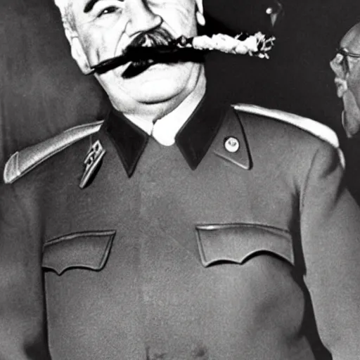 Image similar to stalin smoking french fries