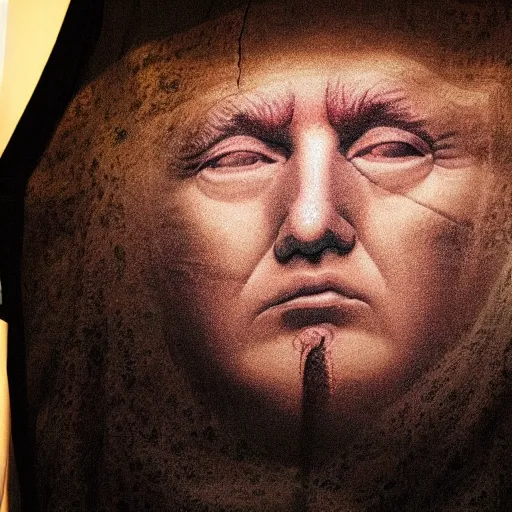 Image similar to Shroud of Turin with donald trump's face