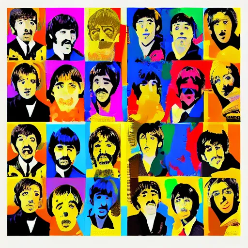 Image similar to The beatles, honeycomb art, digital art