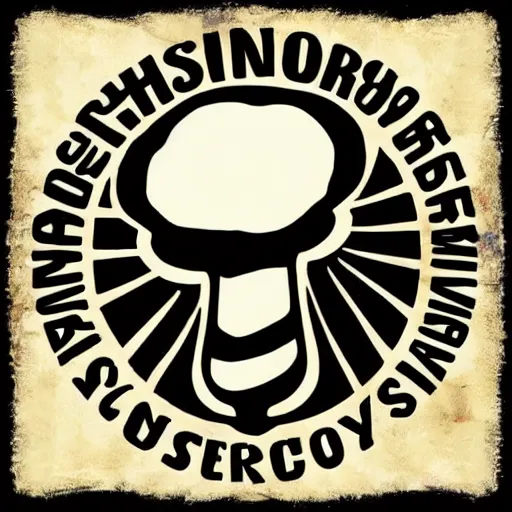 Image similar to spencers shroomery logo. mushroom theme, futuristic style, by aaron draplin