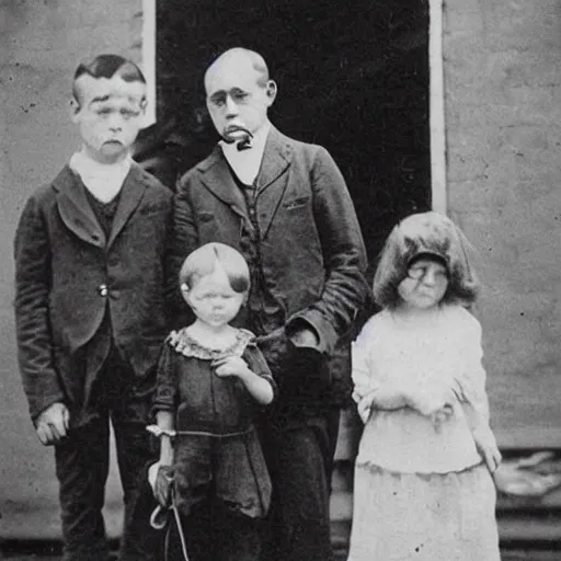 Image similar to creepy family, 1 9 2 0's photography