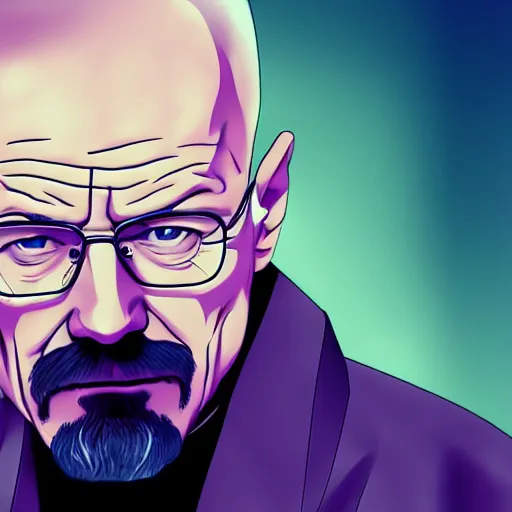 Image similar to walter white anime poster art, 4 k