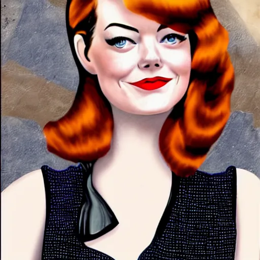 Prompt: Emma Stone as a pinup girl