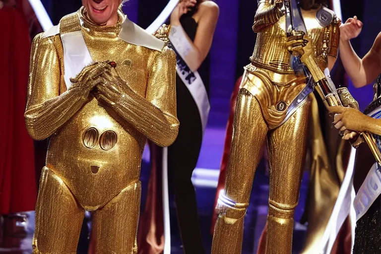 Image similar to c - 3 po wins miss america