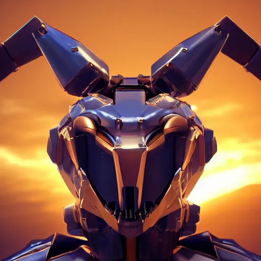 Prompt: bust of a beautiful anthropomorphic robotic mecha female dragon, with smooth and streamlined armor, standing and posing elegantly, well detailed dragon head with LED eyes and a maw, sharp and dangerous sleek design, two arms, two legs, long tail, beautiful digital art, artstation, DeviantArt, FurAffinity, professional, octane render, sunset lighting