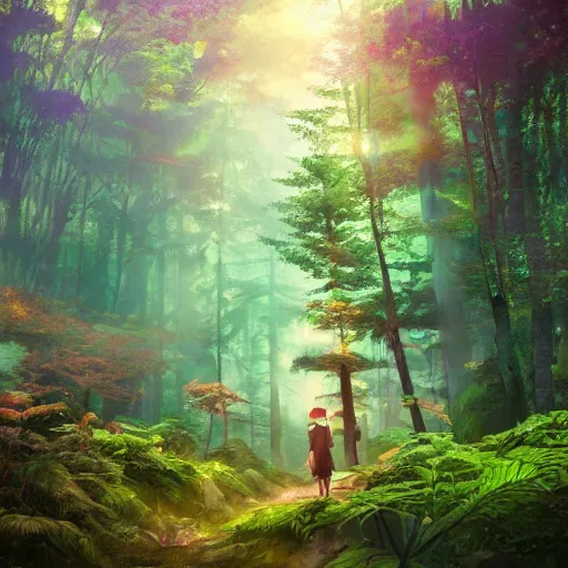 Image similar to life in the forest, vivid colors, realistic photo, environmental lighting, award - winning masterpiece photograph, cinematic view, studio ghibli, artgerm, high detail