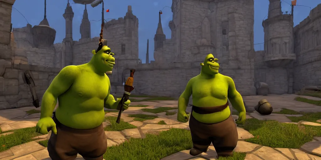 Prompt: shrek in team fortress 2 garry's mod, half life, sfm render, gmod, realistic 4 k octane beautifully detailed render, 4 k post - processing, highly detailed, intricate complexity, epic composition, magical atmosphere, cinematic lighting, masterpiece, ultra hd