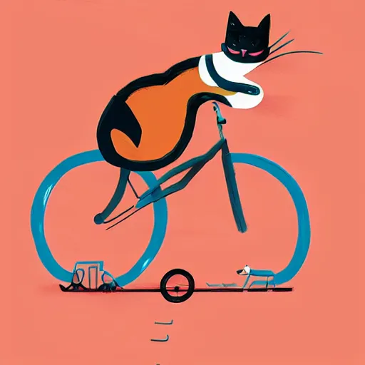 Prompt: cat riding a bicycle,artstation