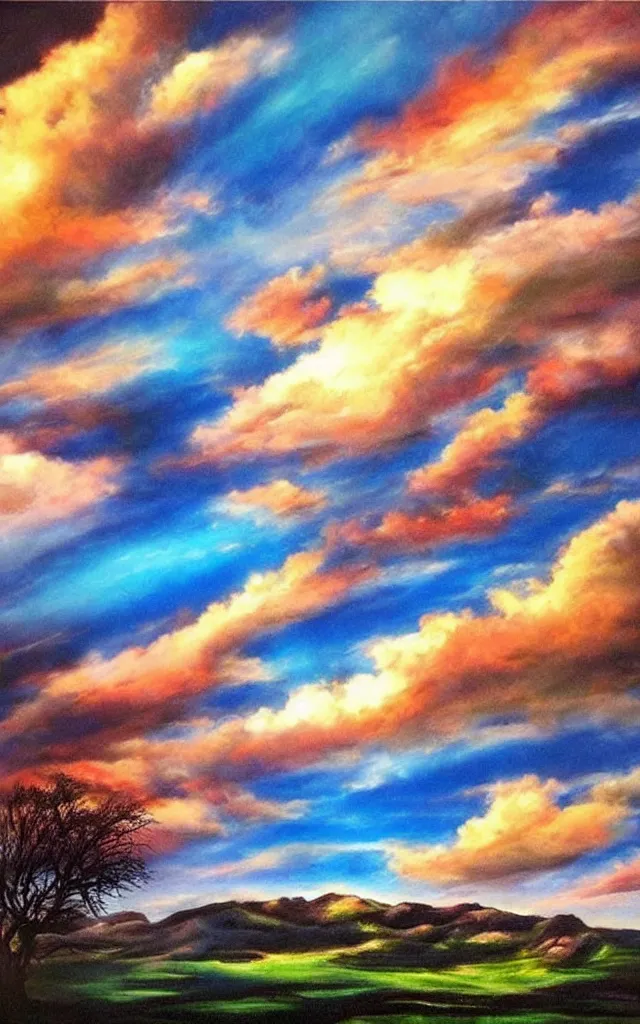 Prompt: dramatic airbrushed sky airbrush fantasy, masterpiece
