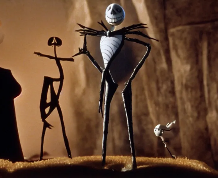 Image similar to a still of david lynch in the nightmare before christmas ( 1 9 9 3 ), claymation, 4 k, hi - res