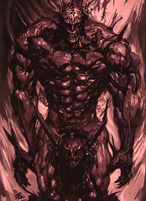 Image similar to Demon with many thousand eyes. In style of Yoji Shinkawa and Hyung-tae Kim, trending on ArtStation, dark fantasy, great composition, concept art, highly detailed.