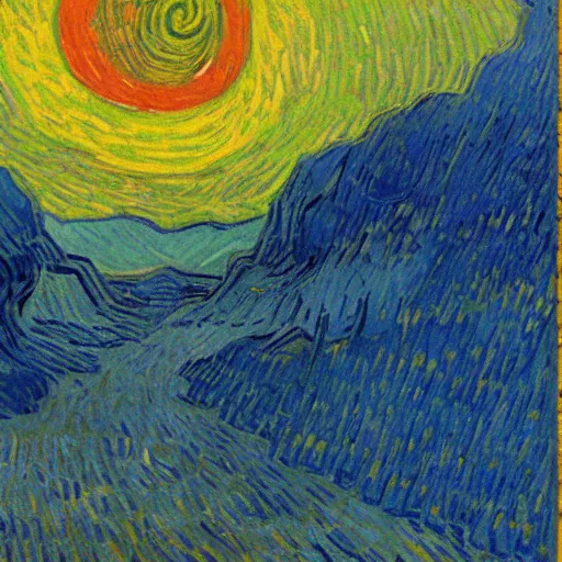 Image similar to sunrise painted by van gogh