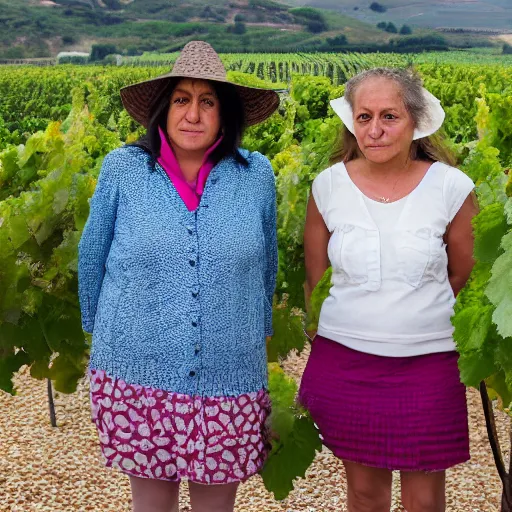 Prompt: Portrait of three girls call Las Ninas, owner of a vinery, very beautiful