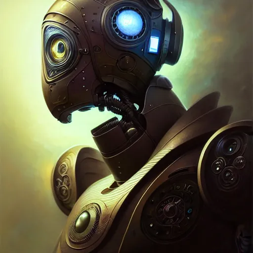 Image similar to low angle shot of a cyberpunk gazmask robot character, intricate, elegant, highly detailed, centered, digital painting, artstation, concept art, smooth, sharp focus, illustration, artgerm, Tomasz Alen Kopera, Peter Mohrbacher, donato giancola, Joseph Christian Leyendecker, WLOP, Boris Vallejo