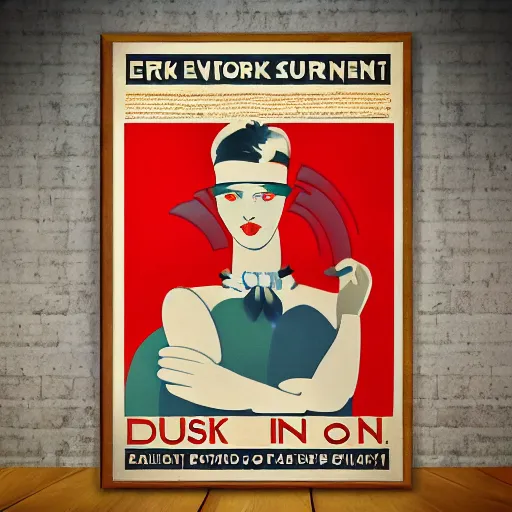 Prompt: dork person in art deco style, poster