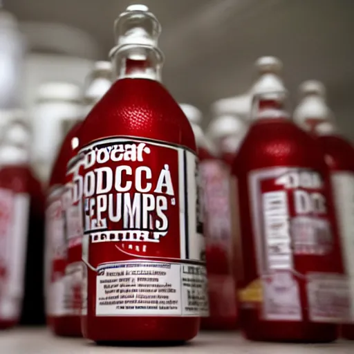 Prompt: a bottle of doctor pepper testifying before Congress on healthcare reform in 2010,