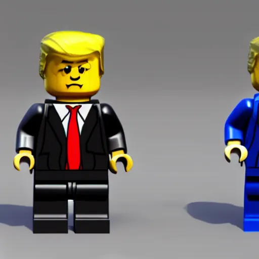 Image similar to donald trump as a lego, 3 d render