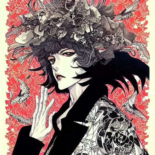 Prompt: prompt: Portrait painted in Cowboy Bebop style drawn by Vania Zouravliov and Takato Yamamoto, inspired by Fables, intricate acrylic gouache painting, high detail, sharp high detail, manga and anime 2000