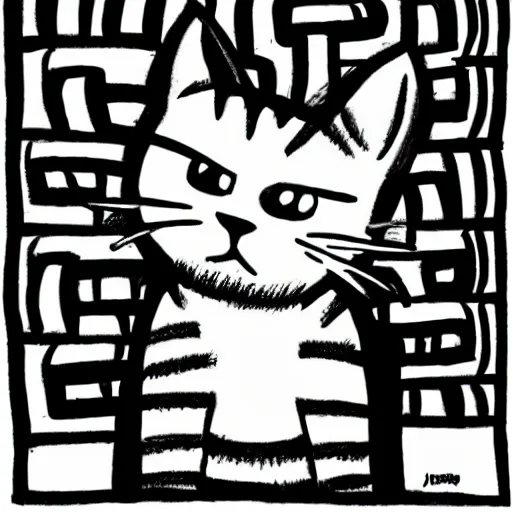 Prompt: A cat drawn by Jhonen Vasquez