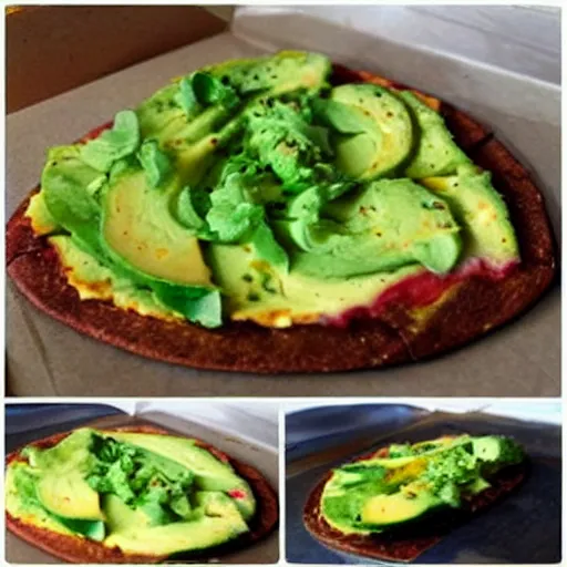 Image similar to the most delicious avocado pizza i have ever eaten