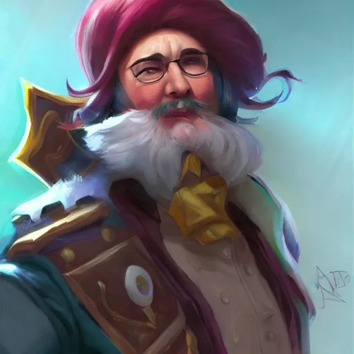 Prompt: John adams as a league of legends character, art by riot studios and Jason chan, trending on artstation,