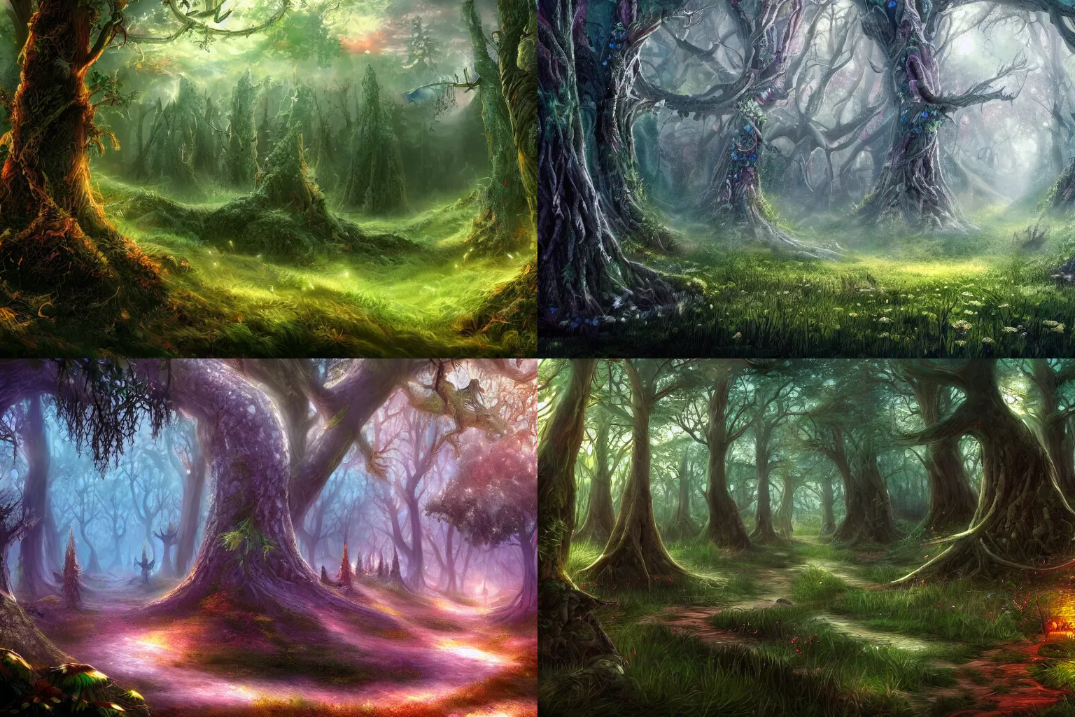 Prompt: fantasy forest, hd wallpaper, digital art
