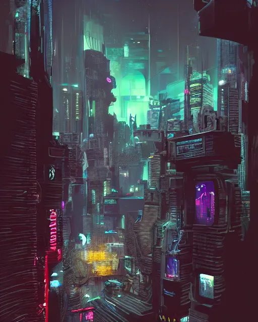 Image similar to cyberpunk vehicle above a city, scifi, futuristic, neon light, highly detailed, concept art, sharp focus, trending on artstation, intricate, atmosphere, raining, art by roman makarenko, dzung phung dinh