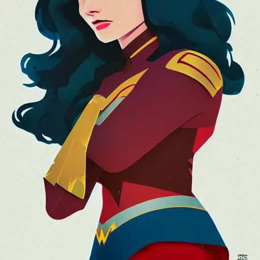 Prompt: Wonder Woman profile picture by Sachin Teng, asymmetrical, Organic Painting , Matte Painting, geometric shapes, hard edges, graffiti, street art:2 by Sachin Teng:4