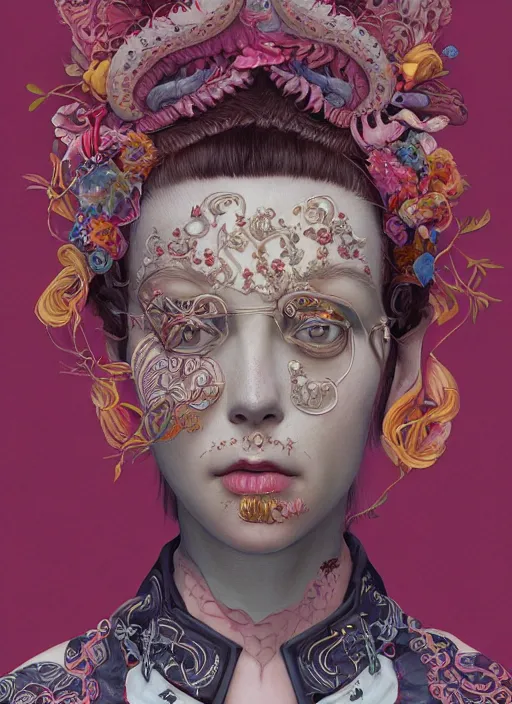 Image similar to fashion portrait :: by Martine Johanna and Simon Stålenhag and Chie Yoshii and Casey Weldon and Guillermo del toro :: ornate, dynamic, particulate, rich colors, intricate, harper's bazaar, elegant, highly detailed, centered, artstation, smooth, sharp focus, octane render, 3d